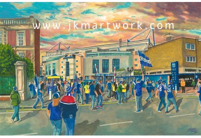 Stamford Bridge Stadium 'Going to the Match' Fine Art Print - Chelsea FC